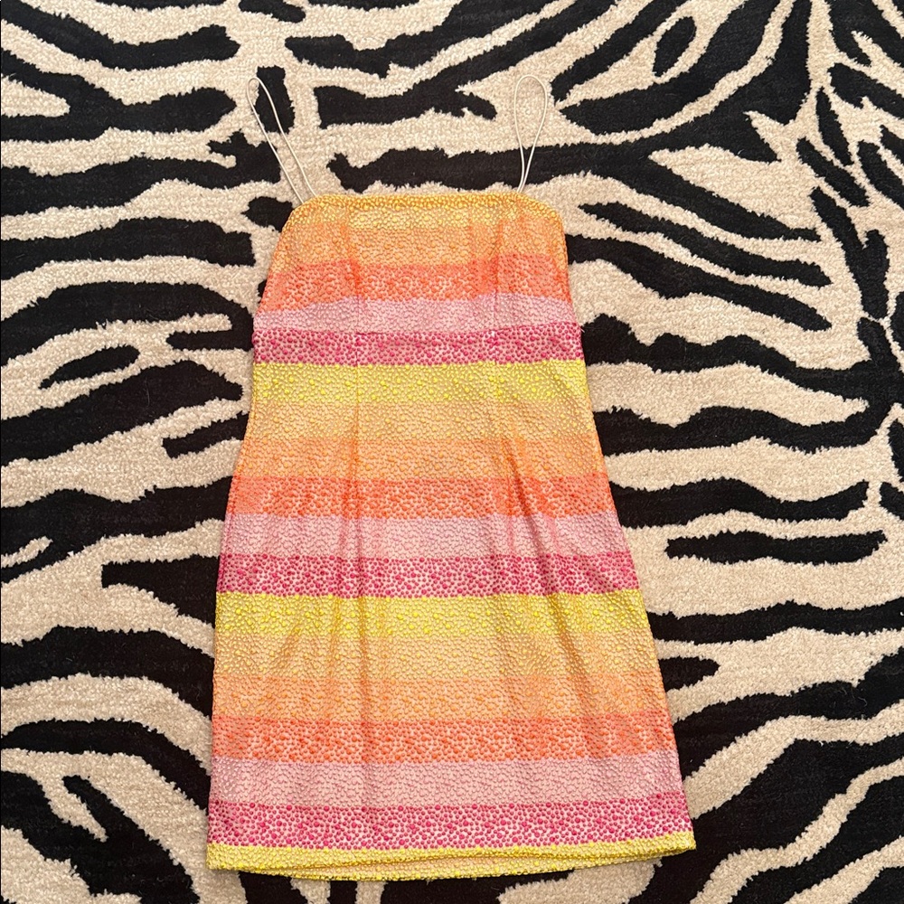 RARE! 🧡🏵️💛Show Me Your MuMu Multicolor Striped Mini Dress